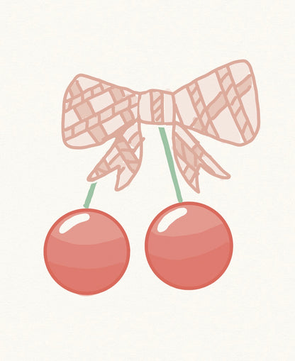Circle Cherry with pink bow