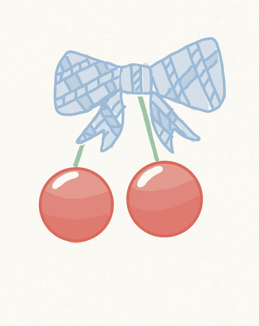 Circle cherry: blue bow