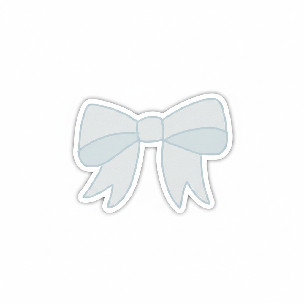 Blue Bow White Background