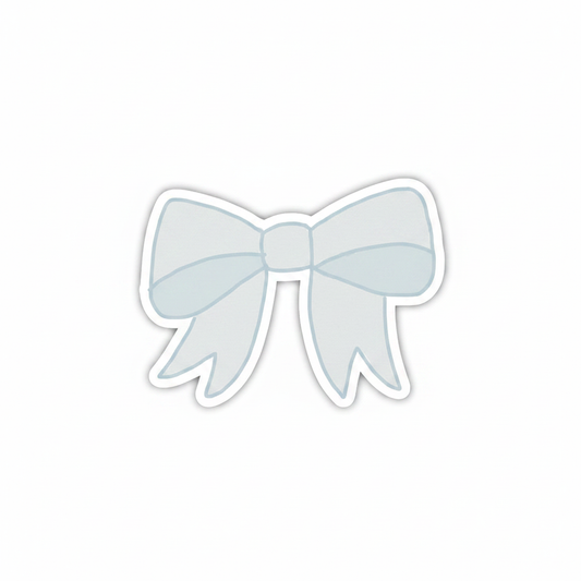 Blue Bow White Background