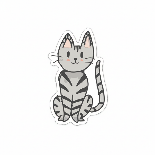 Gray Tabby Cat Magnet - Product Shot Fixed